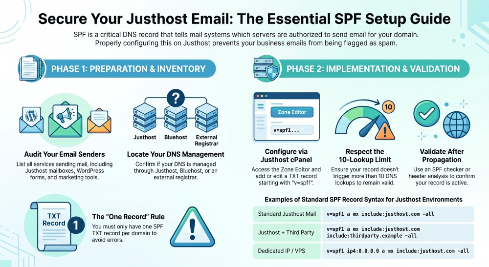 Justhost SPF Configuration and Email Authentication Guide