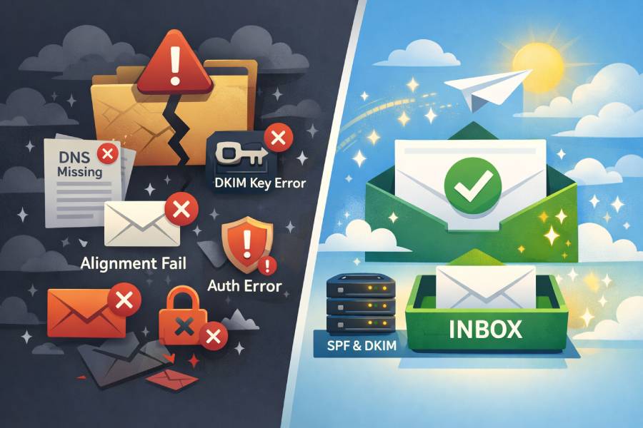 SPF and DKIM misconfigurations: email deliverability