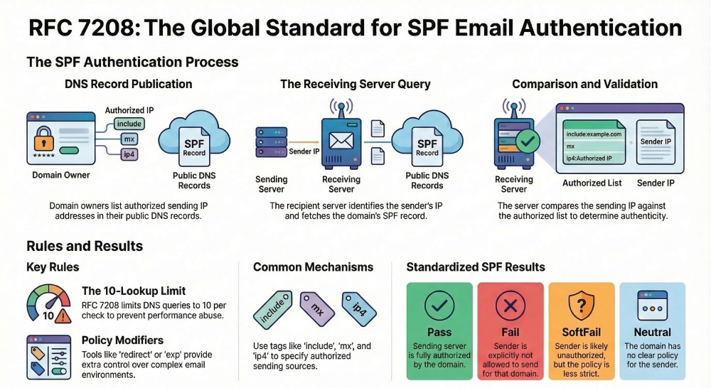 RFC 7208: The Definitive Guide to SPF Email Authentication