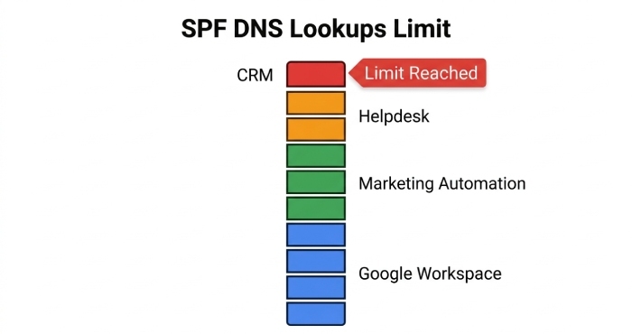 SPF DNS lookups limit
