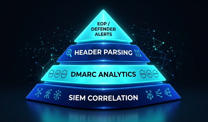 SPF layered monitoring pyramid for Office 365