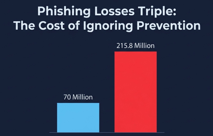 Phishing Losses Tripled Bar Chart