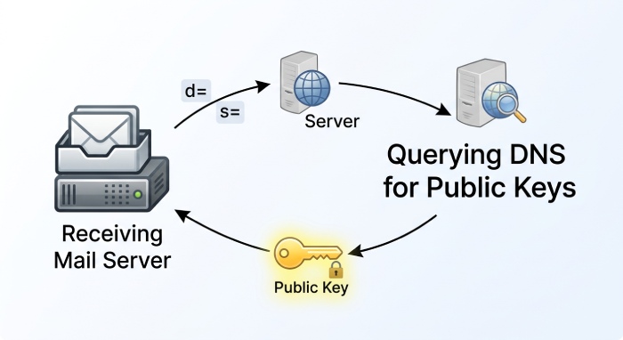 DNS public key lookup diagram