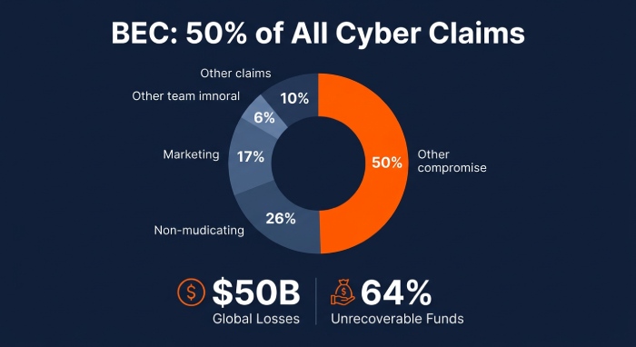 BEC: 50% of All Cyber Claims