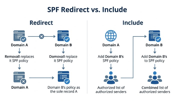 Redirect vs Include Comparison Flowchart