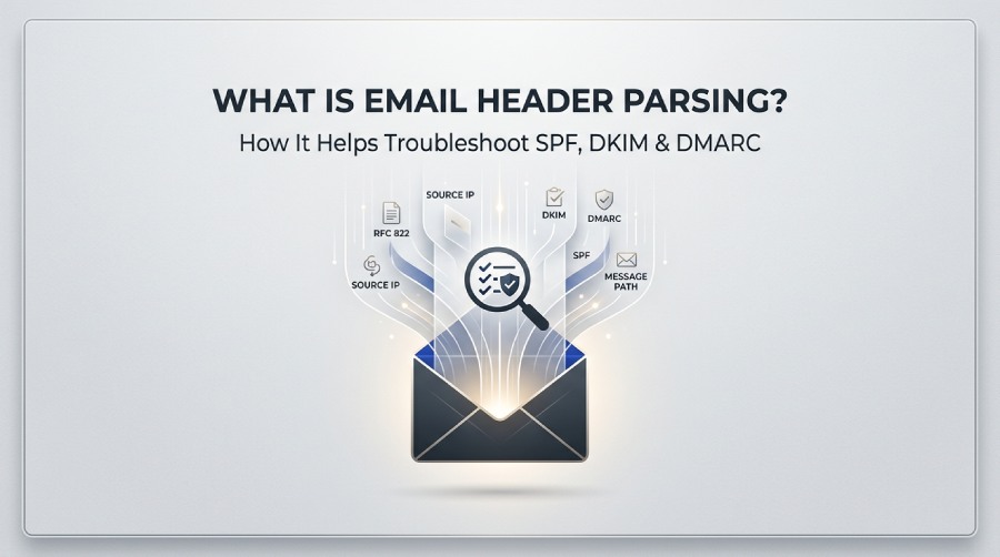 Email header parsing for SPF, DKIM, DMARC