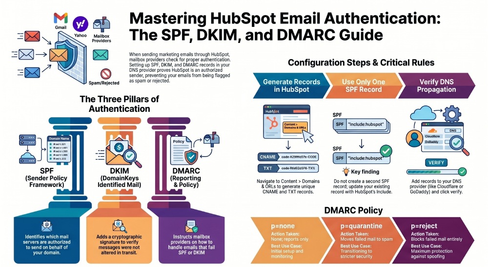 Mastering HubSpot Email Authentication: SPF, DKIM, and DMARC Setup