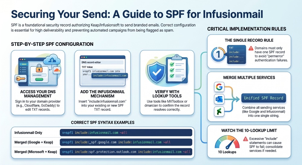 Configuring SPF Authentication for Infusionmail and Keap
