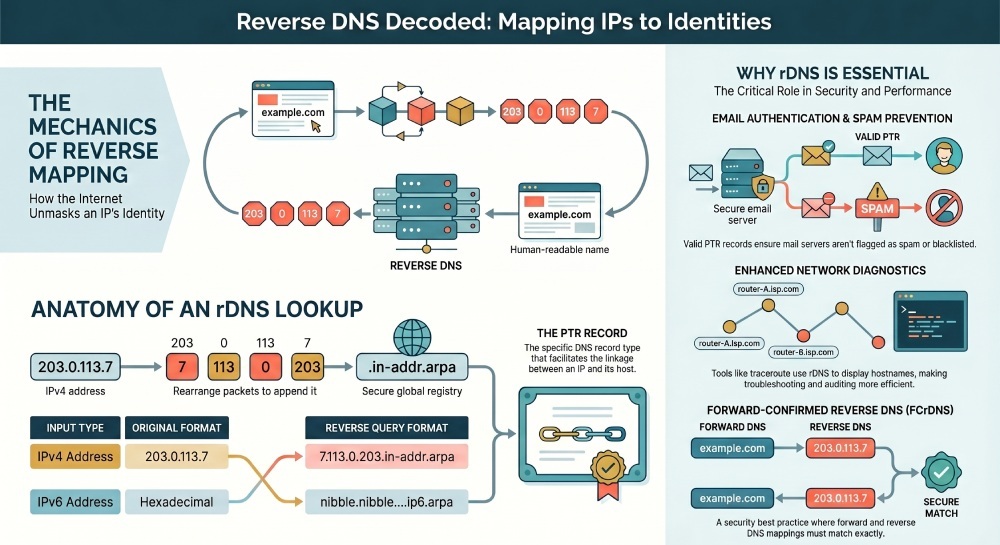 How Reverse DNS Lookups Work: PTR Records, IP Addresses, and the DNS Tree