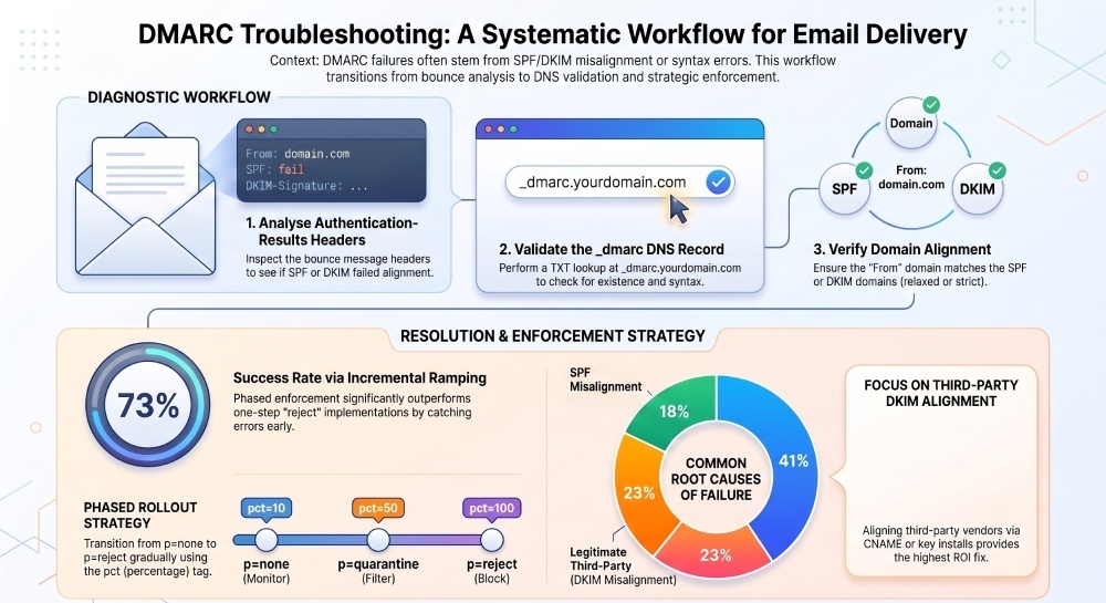 DKIM Troubleshooting: A Systematic Workflow for Email Delivery