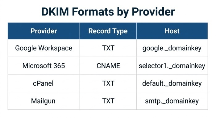 Generate DKIM keys for common providers and the exact format Network Solutions accepts