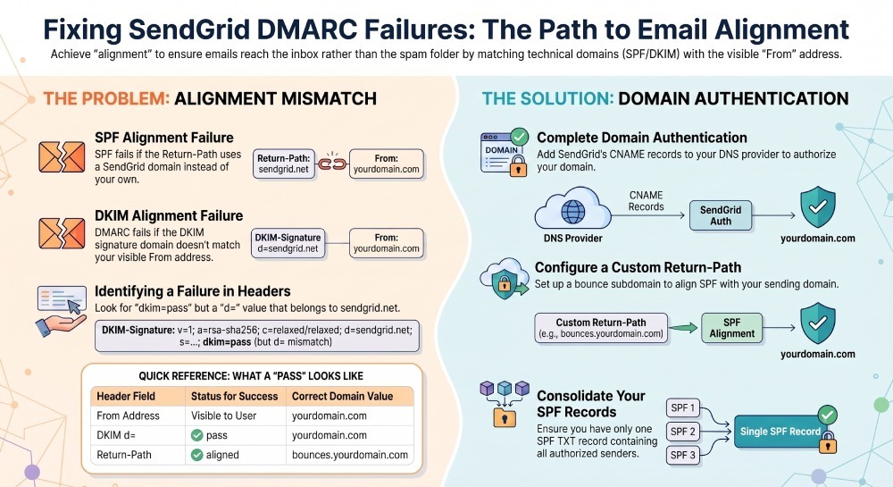 Fixing SendGrid DMARC Failures: The Path to Email Alignment