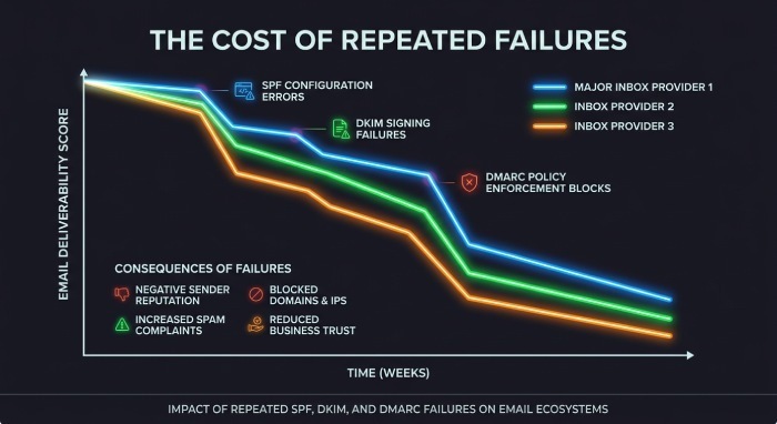 Reputation Impact: What Repeated Failures Do Over Time