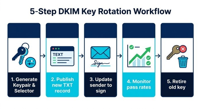 Best practices: key length, selector naming, TTL, and secure rotation in IONOS