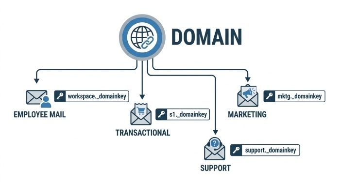 Common Scenarios for Multiple DKIM Records Across Email Services