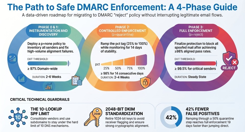 The Path to Safe DMARC Enforcement: A 4-Phase Guide