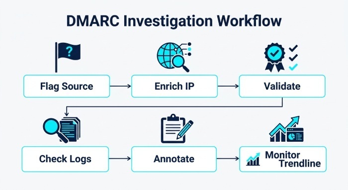 DMARC Investigation Workflow Infographic