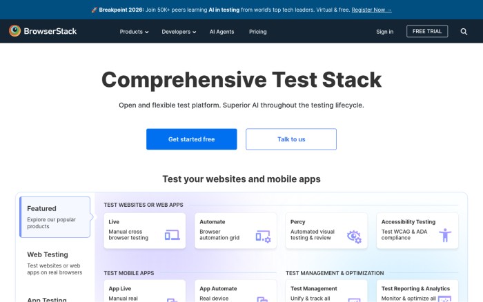 2. BrowserStack - Best for Cross-Browser and Cross-Device Testing at Scale