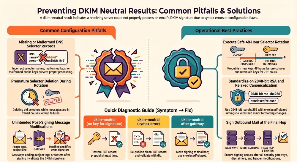 Preventing DKIM Neutral Results: Common Pitfalls & Solutions