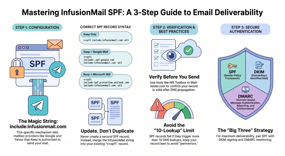 Mastering InfusionMail SPF: A 3-Step Guide to Email Deliverability
