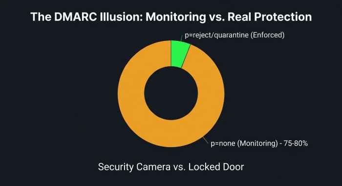 DMARC Enforcement Gap Donut Chart