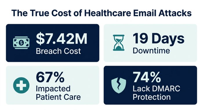 Healthcare Email Attack Statistics Infographic