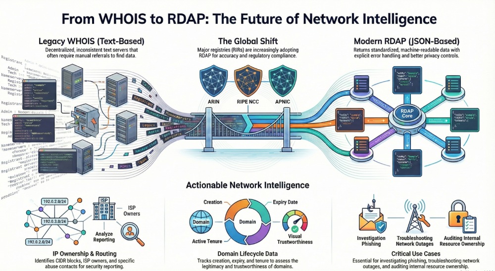 RDAP and WHOIS tools comparison