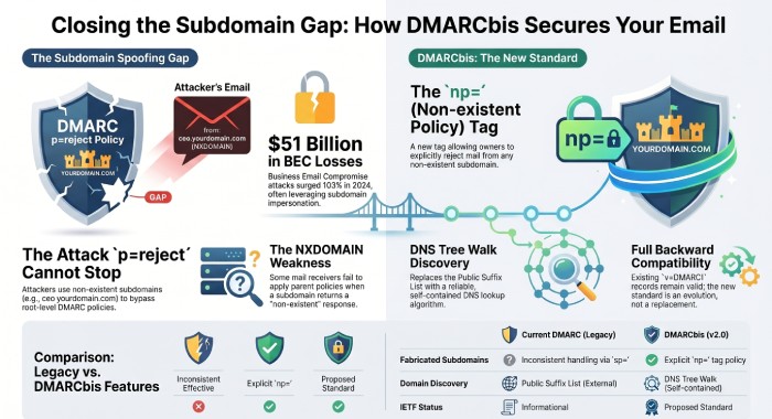 DMARCbis Subdomain Security Infographic