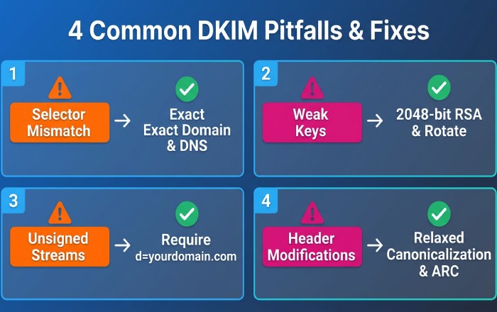 DKIM Common Pitfalls Infographic