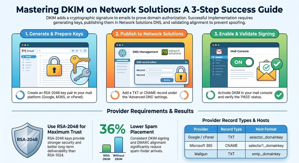Mastering DKIM on Network Solutions