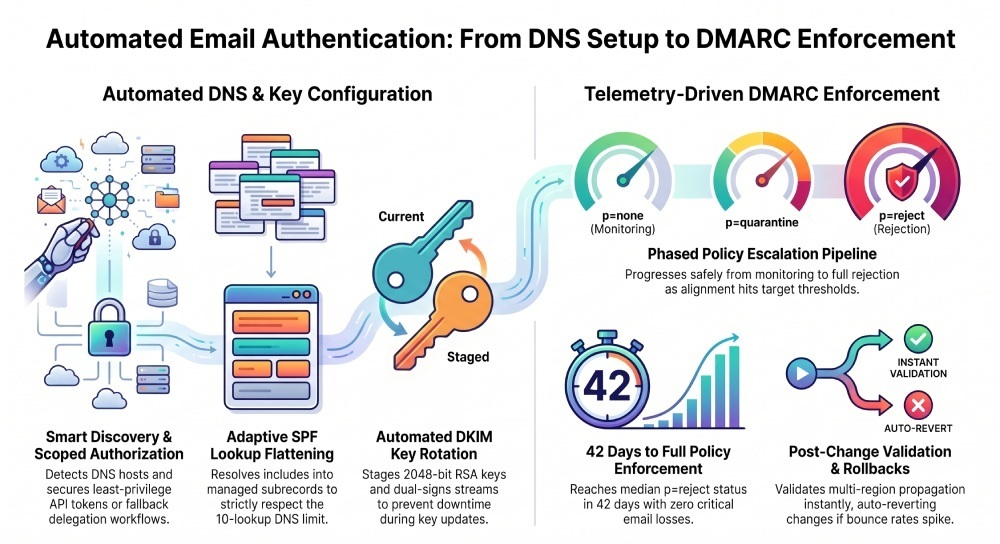 Automated Email Authentication: From DNS Setup to DMARC Enforcement