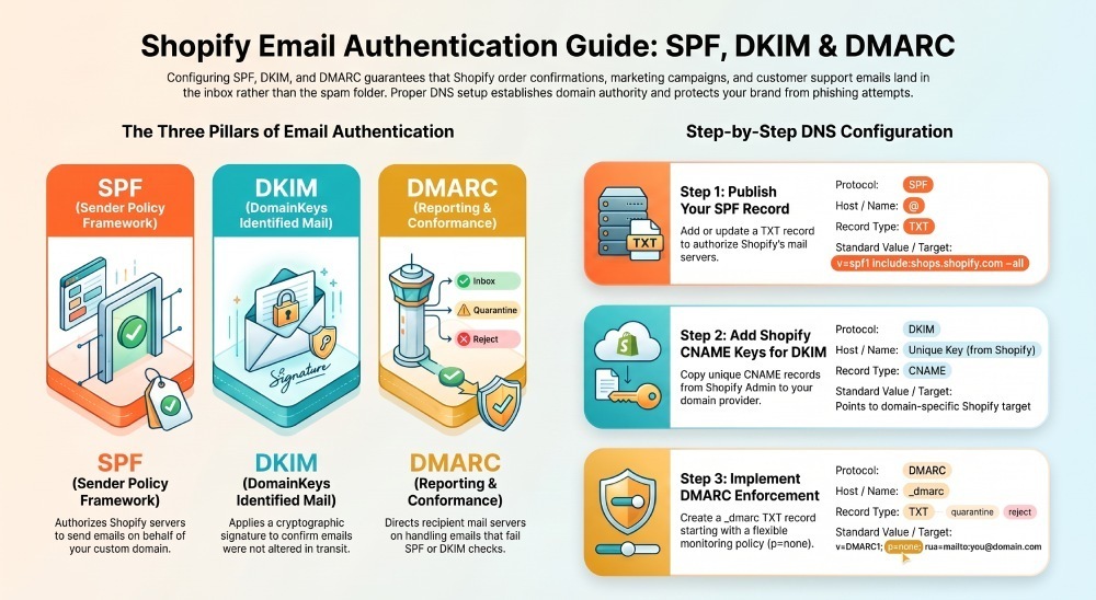 Shopify Email Authentication Guide: SPF, DKIM & DMARC