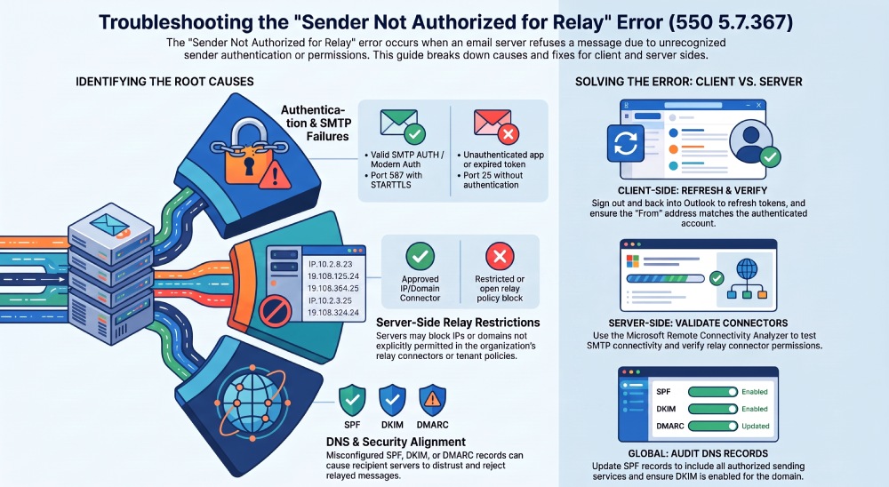 Solving Email Relay Error 550