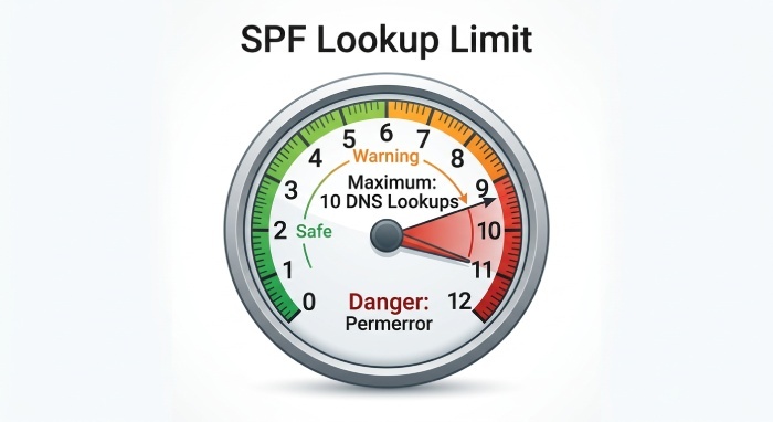 SPF lookup limits and misconfigurations
