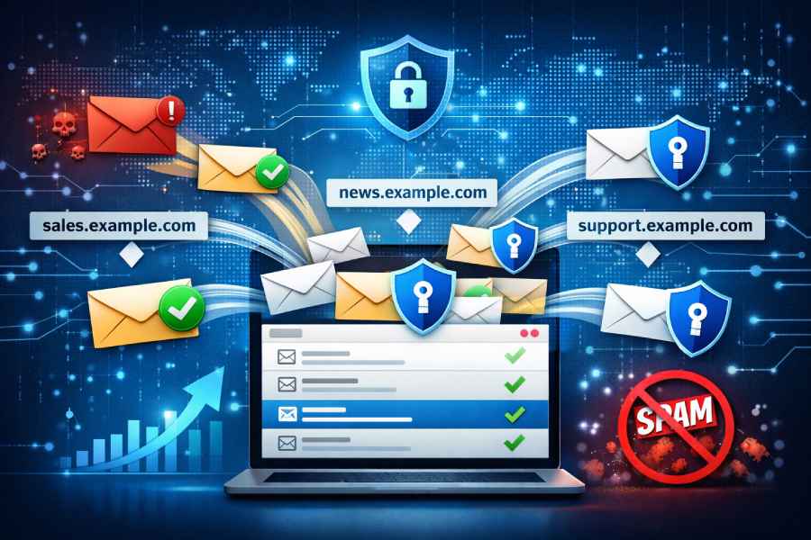 email security and subdomain management system