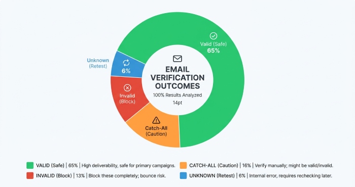 Bounce Rate Impact Chart A bar chart comparing the bounce rates and inbox placement of an unverified email list versus a verified email list.