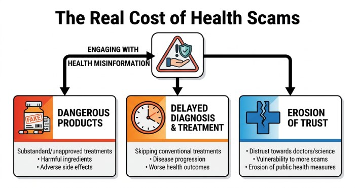 Health Scams Misinformation Impact Infographic