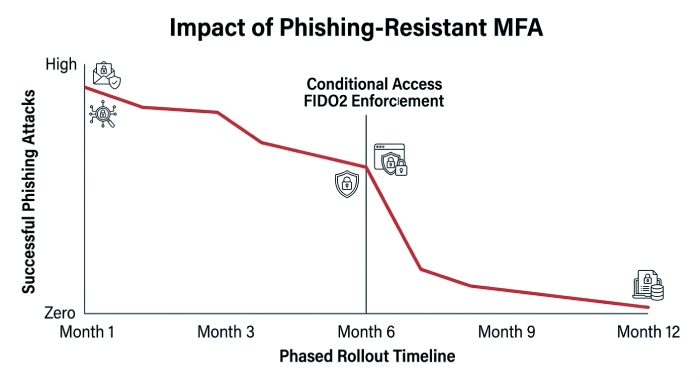 Credential Theft Reduction Line Graph