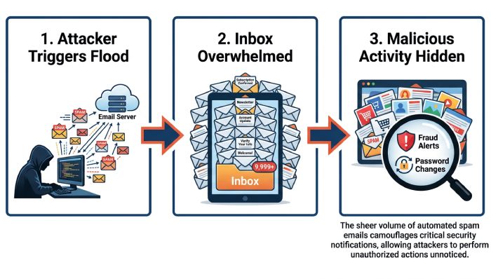 Email Bombing Smokescreen Infographic