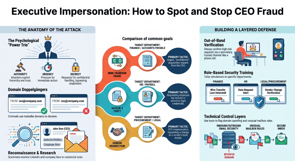 Defeating Executive Impersonation Phishing and Business Email Compromise