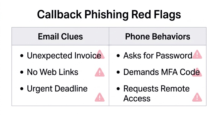 Reverse Vishing Red Flags